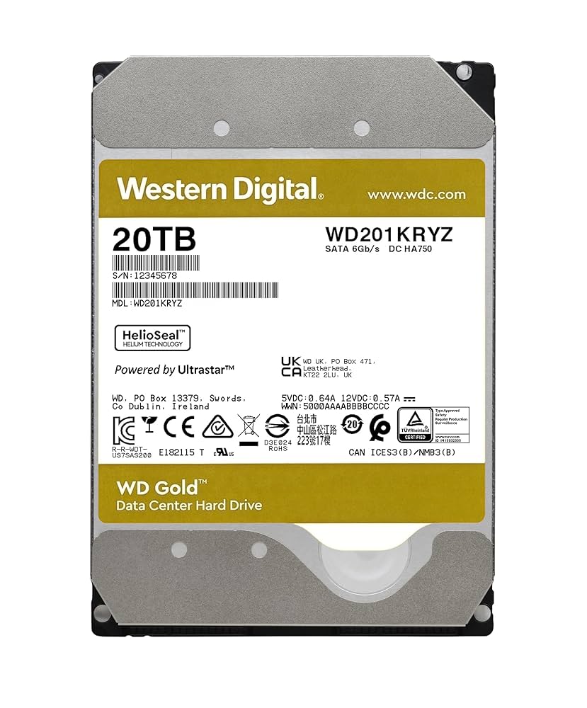 【未開封・未使用】WD Gold 20TB HDD WD202KRYZ（箱なし） ヨドバシ.com - WESTERN DIGITAL ウェスタンデジタル WD Gold